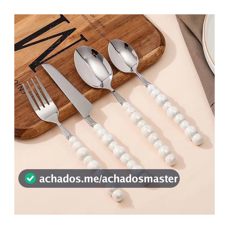Conjunto De Talheres Criativos Em Forma De Pérola , 4 Unidades , De Bife 304 , Garfo De Sobremesa E Colher Com Alça De C