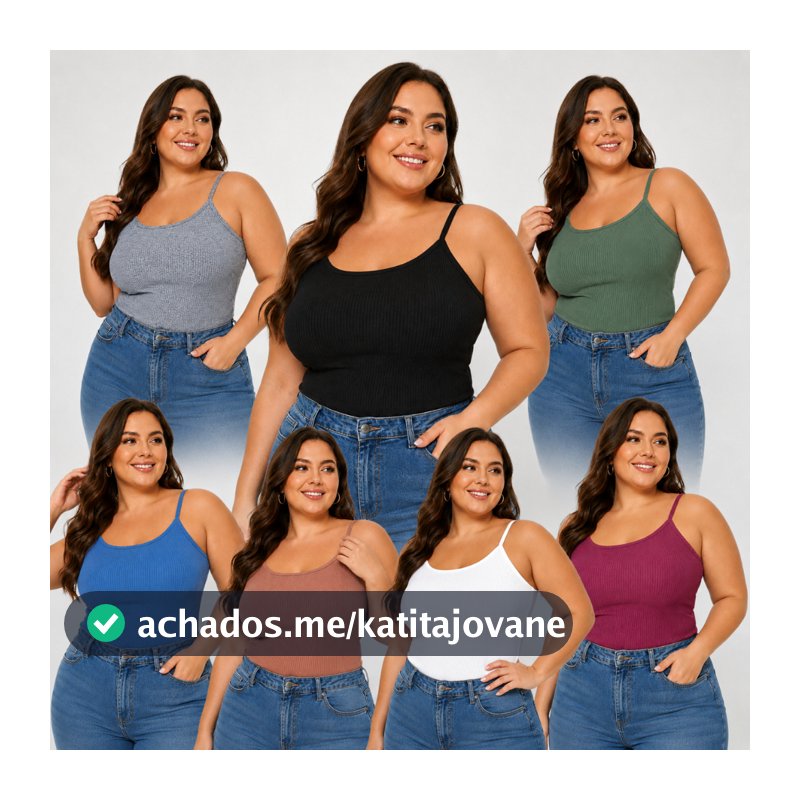 KIT3, 2 ou 1 Peças Regata Feminina plus size Alcinha canelado