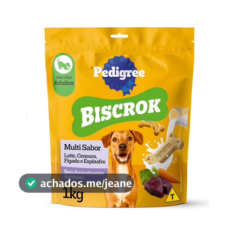 Biscoito Pedigree Biscrok Para Cães Adultos Multi 1 kg
