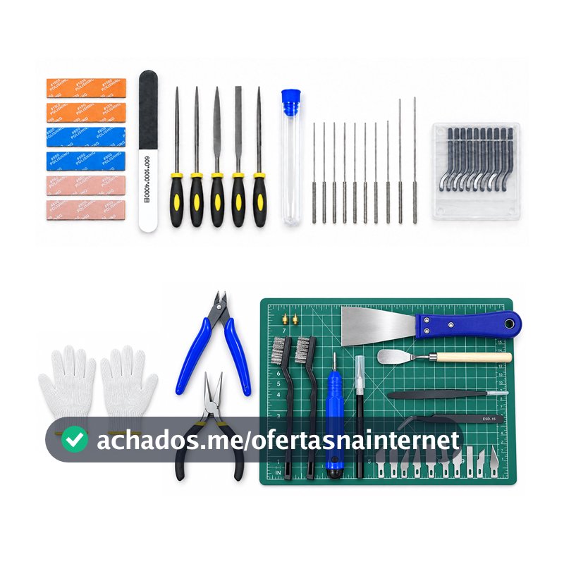 Kit Ferramentas para Impressora 3D Até 60 Peças para Impressão 3D Rebarbação Limpeza e Acabamento