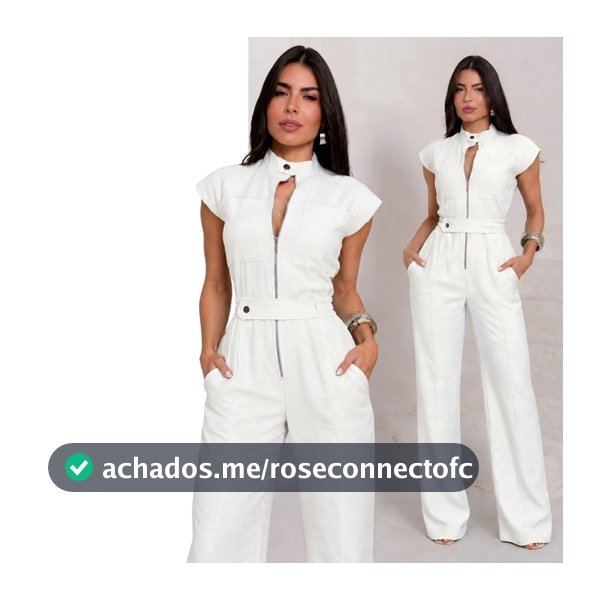Macacão Feminino Longo Ziper Frontal Alfaiataria Elegante Cinto Gola Alta Bolsos Social Trabalho Festa P ao G3 Plus Size