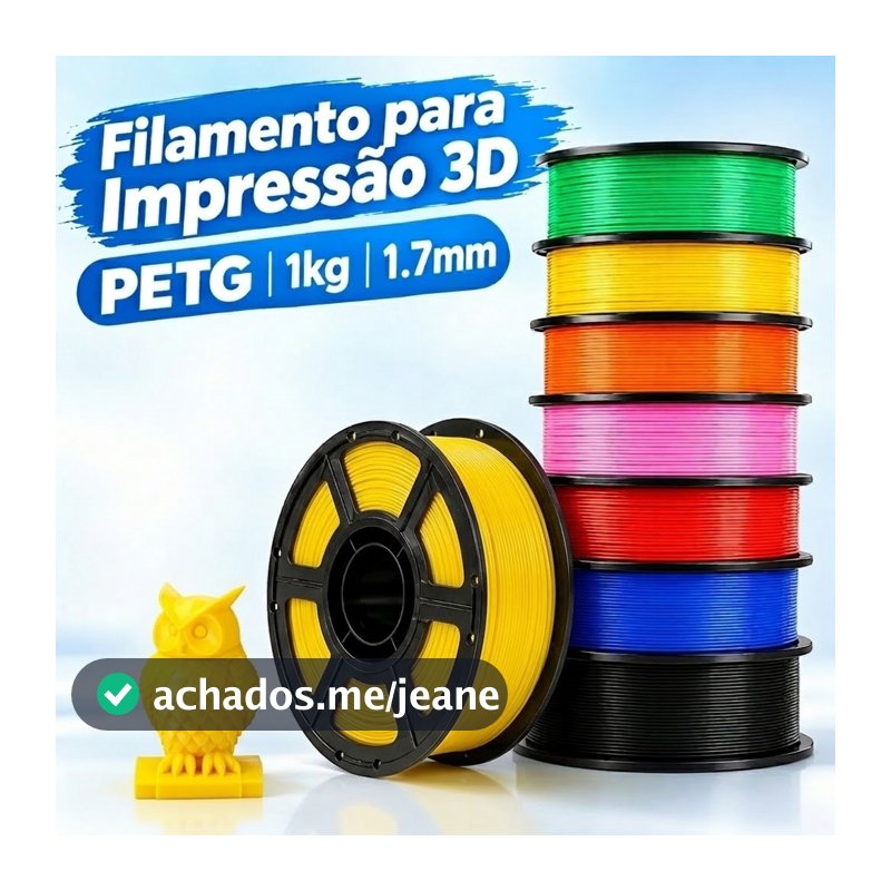 Filamento PETG Premium 1kg 1,75mm para Impressora 3D Alta Qualidade para Impressão 3D Várias Cores