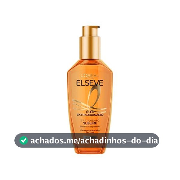Óleo Finalizador Óleo Extraordinário, Anti Frizz, Protetor Térmico, L'Oréal Paris Elseve 100ml