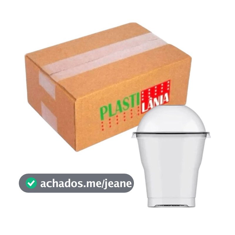 100unid Copo Crystal com Tampa Bolha 250ml
