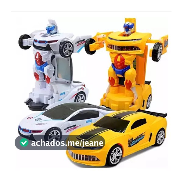 Carrinho Transformes Robô 2 em 1 Brinquedo Infantil Eletrônico Com Luz e Som Automáticos
