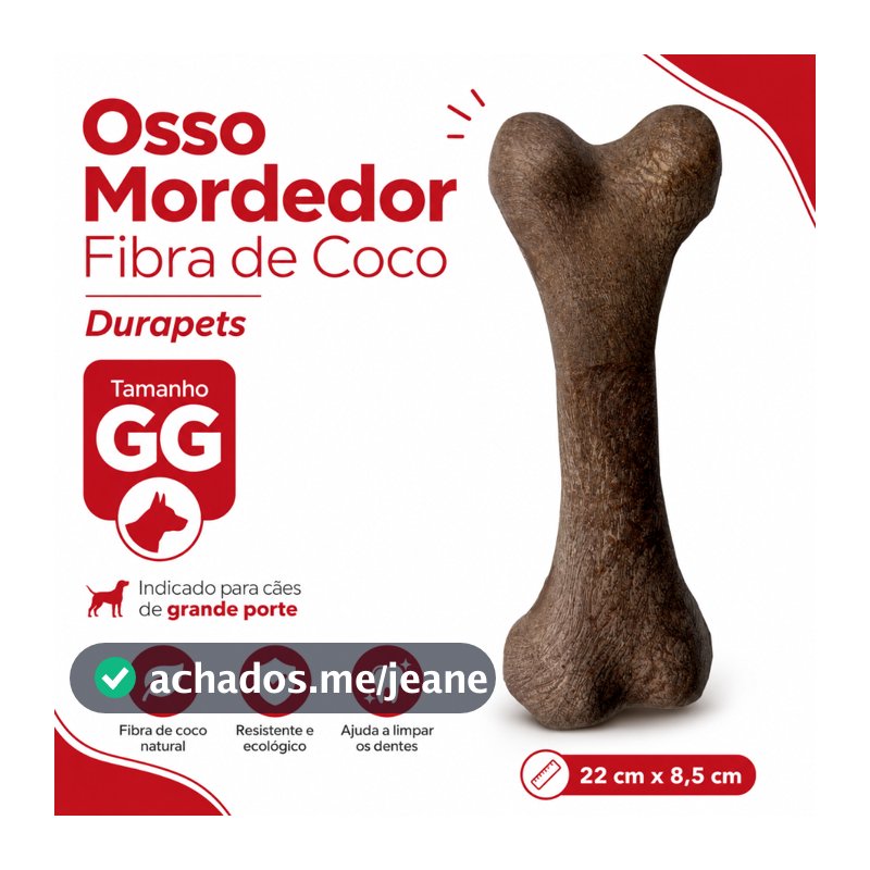 Osso Mordedor Brinquedo de Cachorro Pet Fibra de Coco Natural Durapets