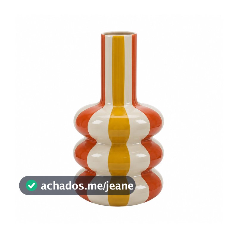 Vaso Cerâmica Listras-10,5x10,5x16,5cm-Tuut 32175