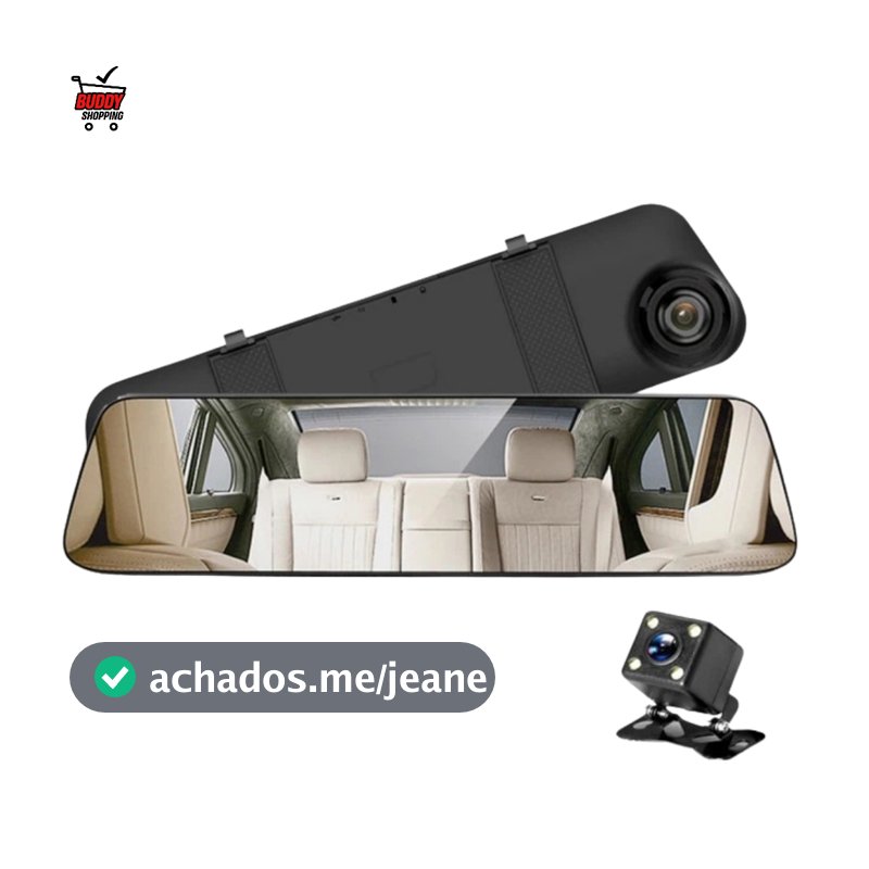 Retrovisor Filmador Espelho Dash Cam ACV-235 Full HD 1080p 170 Graus Suporta 32GB Com Camera de Re