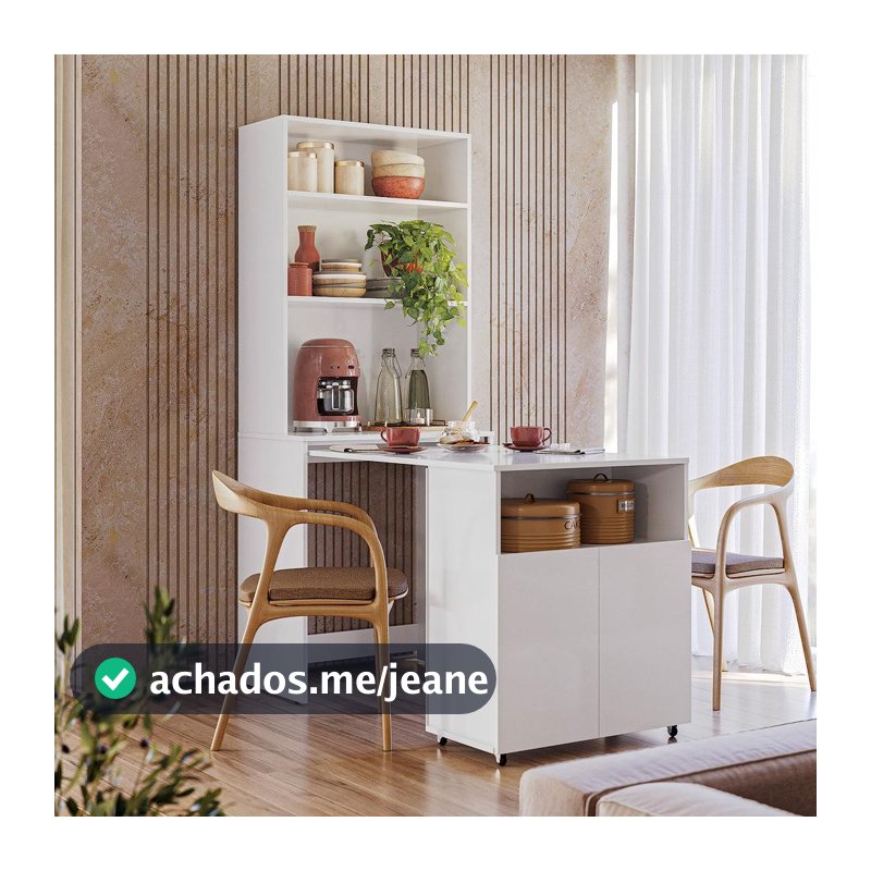Armario Bancada de Cozinha Retrátil com mesa e 2 portas Duo Kits Paraná