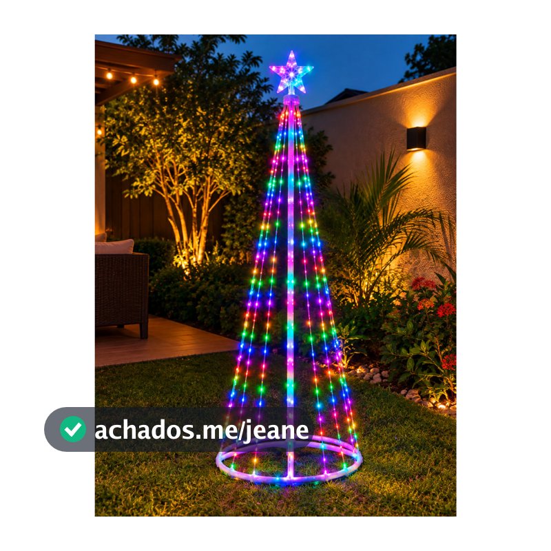 Arvore de Natal Cone com Controle Remoto e Aplicativo RGB Resistente a Água 16 cores LED Resistente