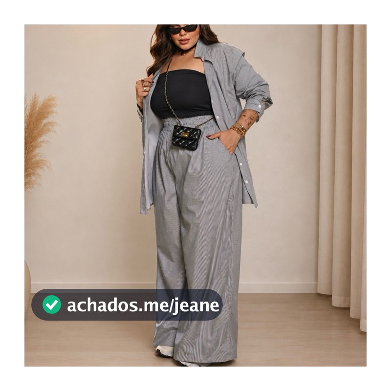Conjunto over size 2 pçs camisão e calça tricoline 100% algodão - Classic