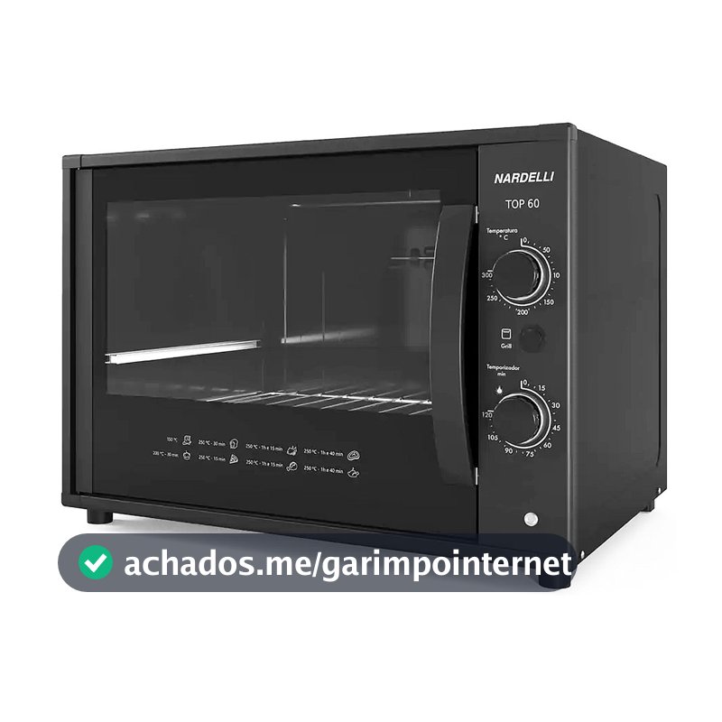 Forno Elétrico de Bancada 60 Litros Nardelli top60 Preto 127V 220V