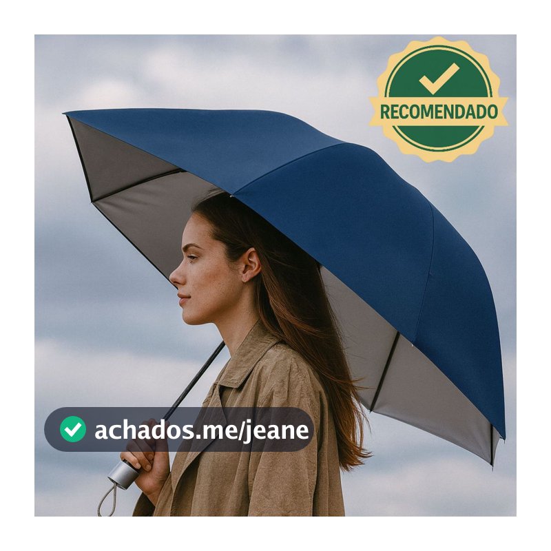 Super Guarda Chuva Sombrinha Dupla Face Com Proteção Solar UV Contra Vento Cabe Na Bolsa