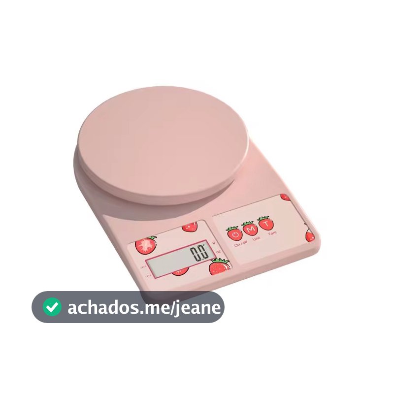 Balança Digital 10kg Precisão 1g Rosa Morangos Oásis OIH-3203