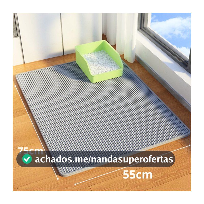 Tapete Higiênico para Caixa de Areia de Gatos Anti Sujeira Coletor Antideparrante 55x75