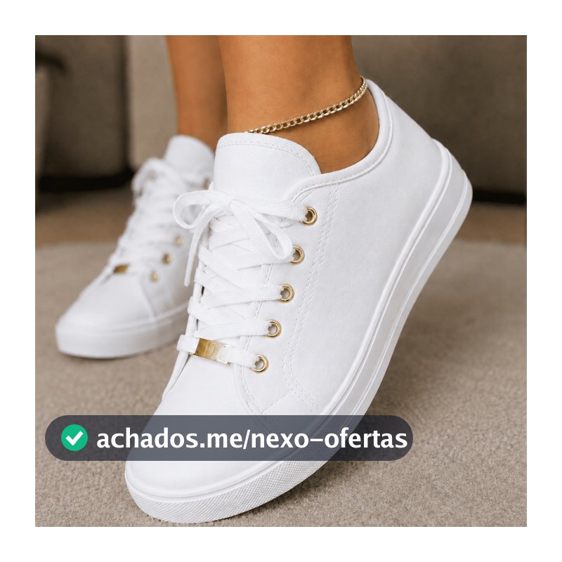 Tenis feminino Casual Sapatenis Branco Leve Confortável Dia a Dia