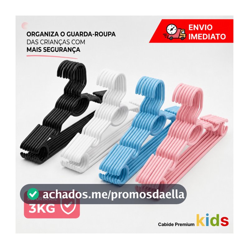 Kit Cabides Infantil Bebê Baby Rosa Azul Branco Preto Plástico  Reforçado - Enxoval Cruzeta Roupa Colorido