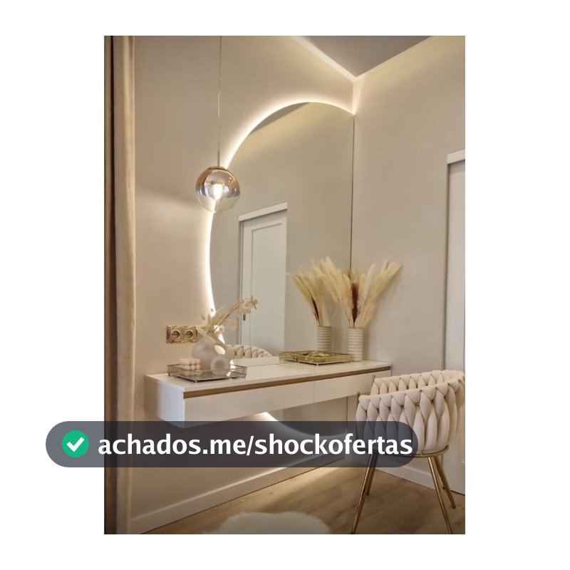 Espelho Orgânico Luz Led Meia Lua de Vidro Lapidado Espelho Para Banheiro Espelho Para Quarto Espelho Para Sala