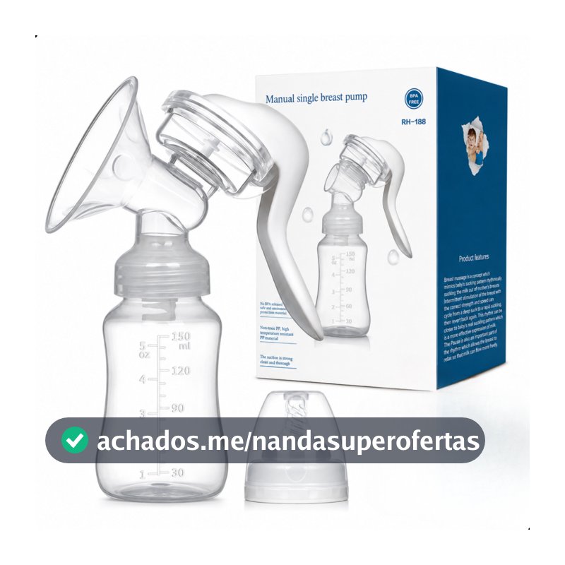 Bomba Manual de Leite Materno 150ml Manual Mamadeira Extrator Silicone