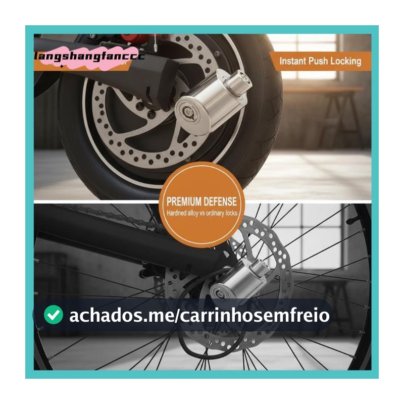 [LANGC] Freio A Disco Para Bicicleta Elétrica Lo Portátil Antirroubo À Prova D'água Segurança Com 2 Chaves Motocicleta S
