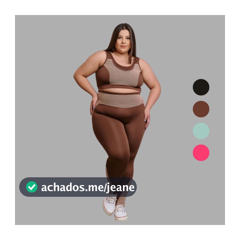 Conjunto Fitness Academis de mahar e Treino Legging + Top S/bojo Plus Size 11194/11205