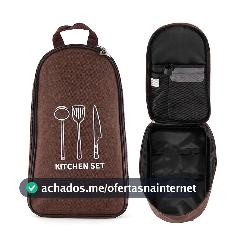 Estojo de Cozinha Bolsa Organizadora de Utensílios Portátil Talheres Acampamento e Piquenique
