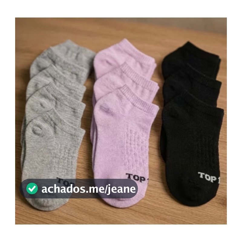 KIT Até 15 pares de Meia feminina soquete menor preço direto da fabrica Algodão
