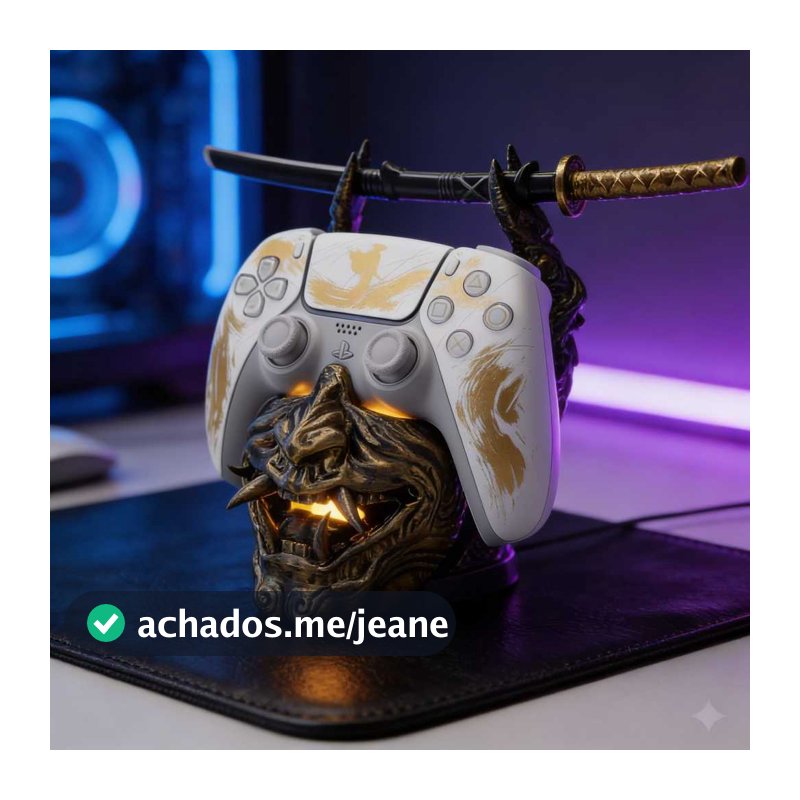 Suporte Controle PS5 DualSense Mesa Gamer [Tema/Máscara Oni] Impressão 3D