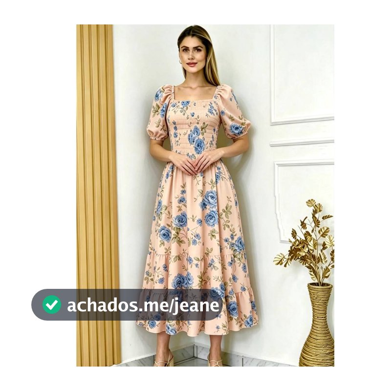 A&D Vestido Na Canela Estampado Com forro Elástico Forrado Crepe  NOVO VL66003