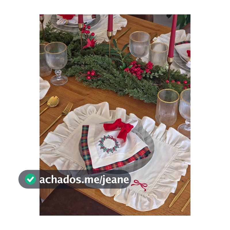Kit Completo Lugar/Jogo Americano Laços Natal