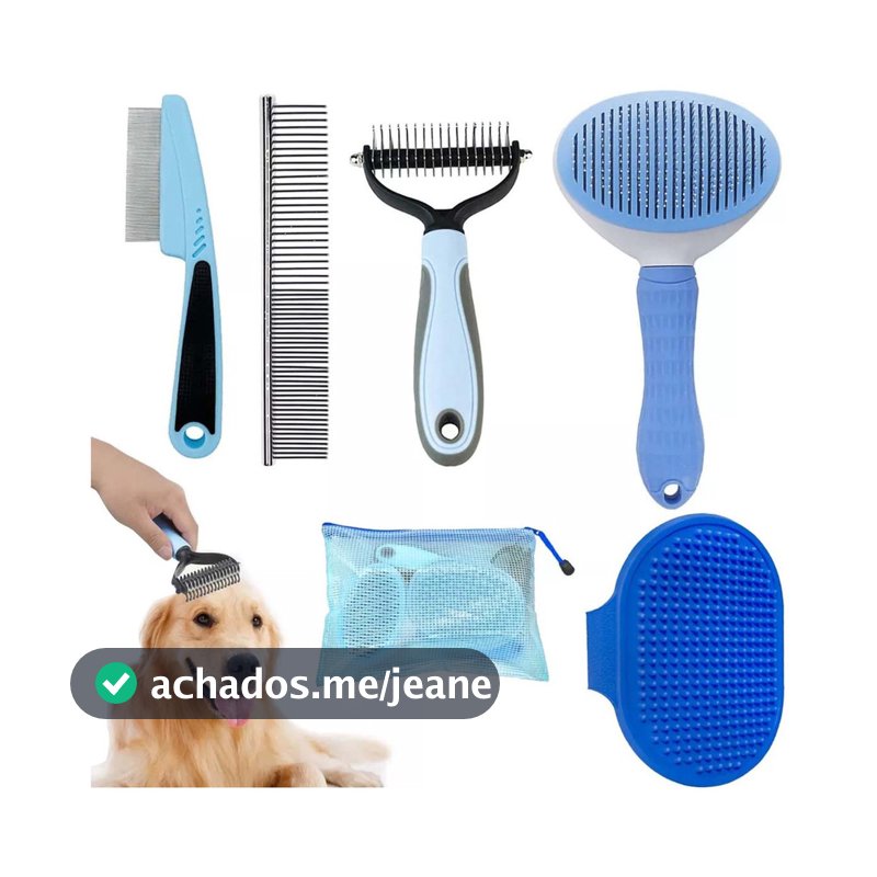 Kit 5 Rasqueadeira Removedor Tira Pelos Para Pet Cães E Gato