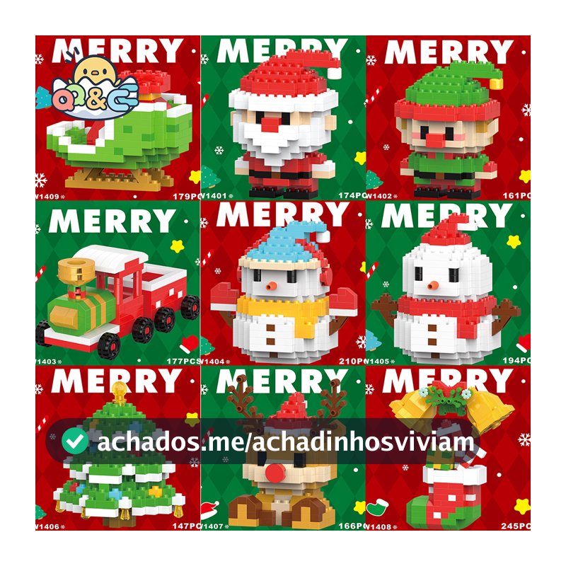 Bloco De Construção De Natal Série Papai Noel Rena Quebra-Cabeça Montagem Tijolos Decoração De Mesa Brinquedos Infantis Para O Miúdo Presente