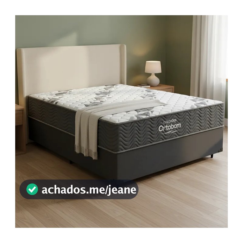 Cama Box com Colchão de Espuma D33 Ortobom Airtech 100 Casal 138cm