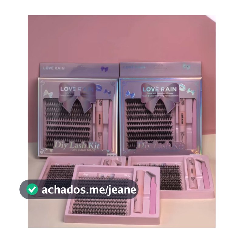 Kit de Extensão de Cílios Cacho Russo - Cola e Pinça DIY - Love Rain