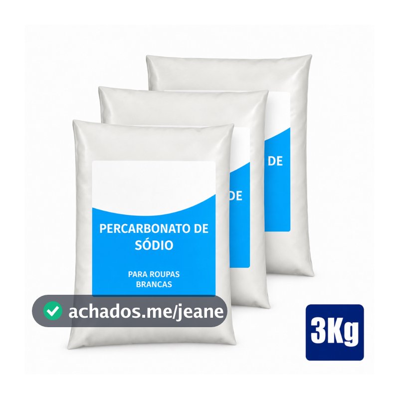 Percarbonato de Sódio Original Limpeza Remove Manchas Desinfeta e Clareia Roupas Brancas