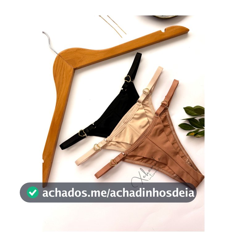 Kit 3,5 ou 10 Calcinhas Fio Duplo Microfibra Empina Bumbum Alça Regulavel de Coração String Fio Duplo