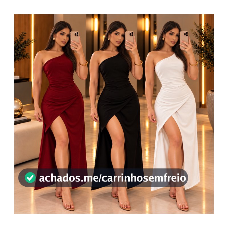 Vestido Longo Feminino de Festa com Fenda Lateral para Madrinha Casamento Formatura Luxo P ao G