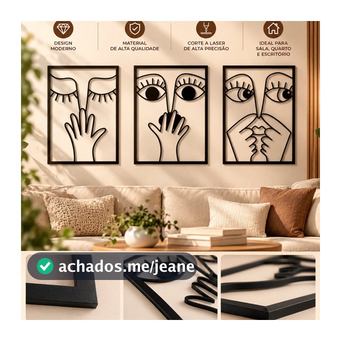 Quadro decorativo para paredes em MDF  3mm - decore seu ambiente com sofisticação