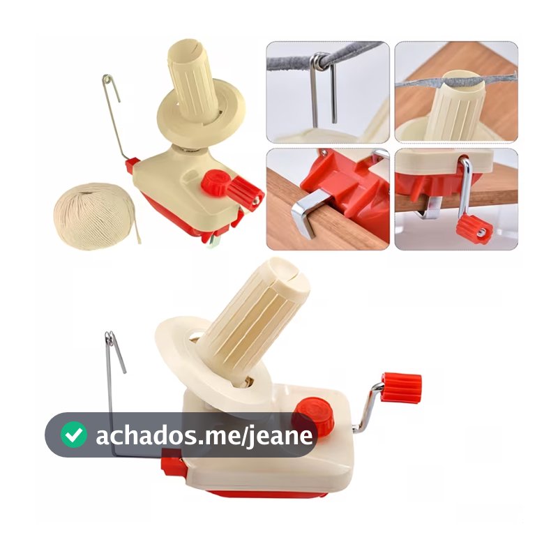 Máquina Enroladora Enrolar Fios Linha Lã Tricô Crochê Manual Enrolador de Linha
