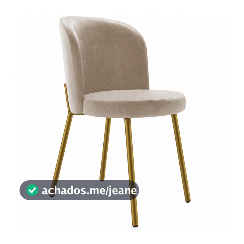 Cadeira para Sala de Jantar Decorativa Ayla Base Dourada Corvin
