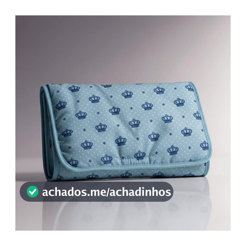 Trocador de Fralda Portátil Bebê Bebe Impermeável Dobrável com Tecido Estampado 100% Algodão