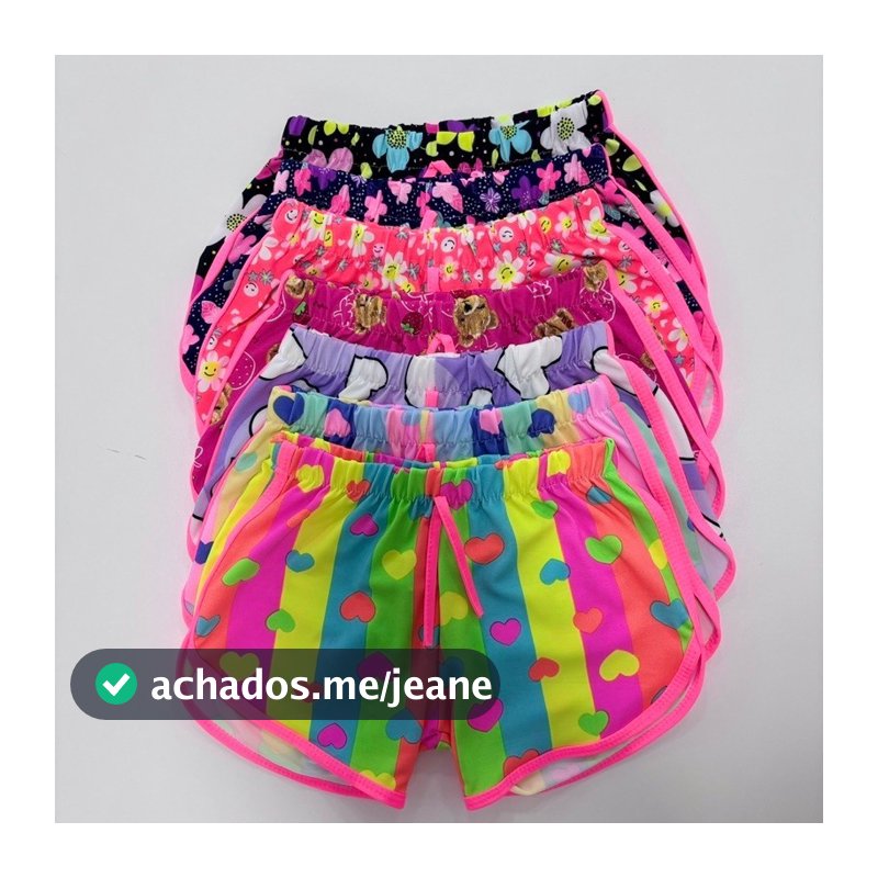 Kit 6 Shortinhos Confortavél Infantil - Kit 3 shorts feminino bermuda estampa colorida