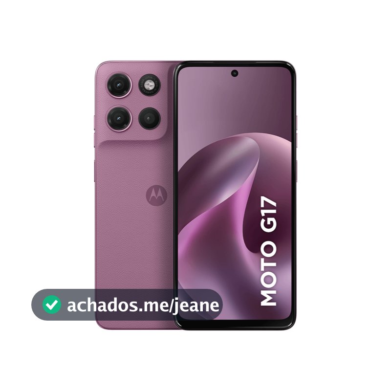 Smartphone Motorola Moto G17 128GB, 4G, 12GB RAM Boost, Tela 6.7 FHD+, Câm. 50MP - Rosa