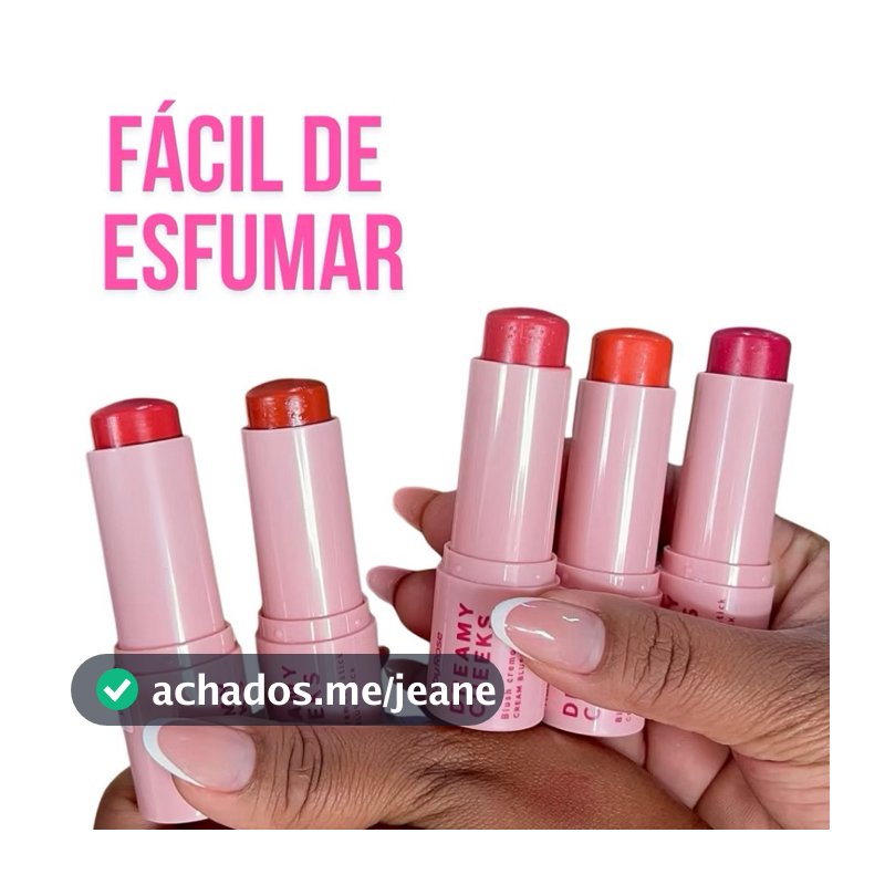Ruby Rose Blush Cremoso em Bastão Dreamy Cheeks Stick 6,57g – Linha Rosa