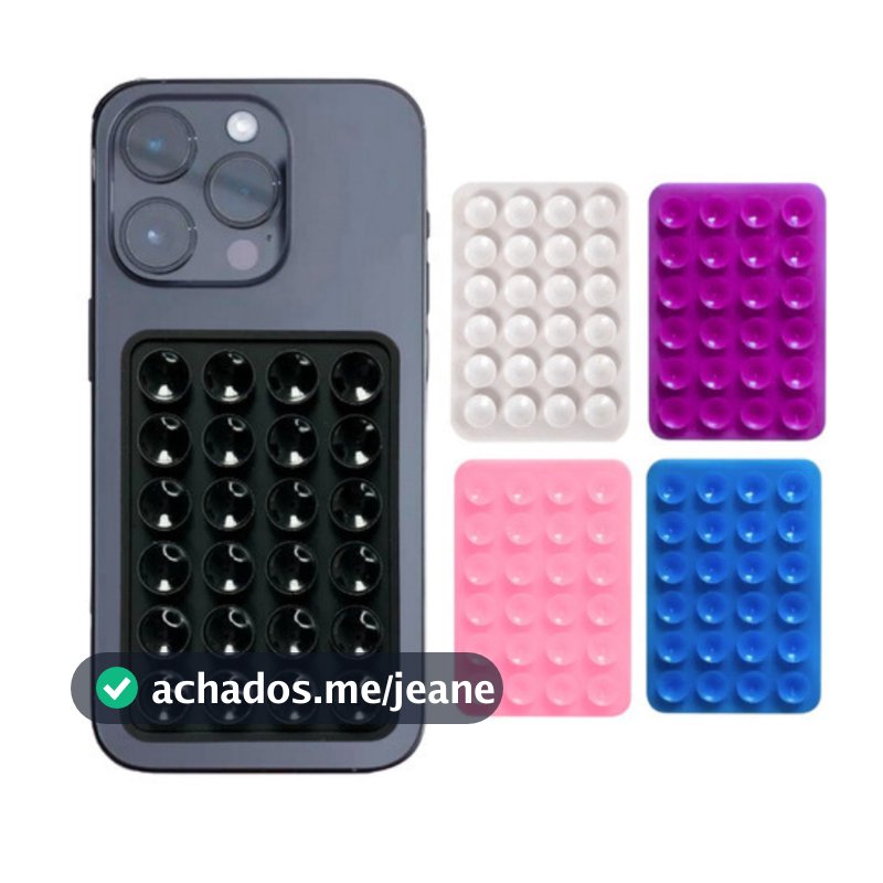 Ventosa para Celular Suporte de Silicone Fixação Forte, Portátil, Multicores