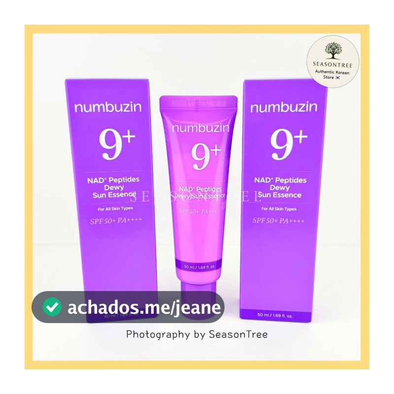 [numbuzin] No . 9 NAD Peptides Dewy Sun Essence 50ml Fps50 + PA +/Protetor Solar Facial Coreano/Brilho Orvoso