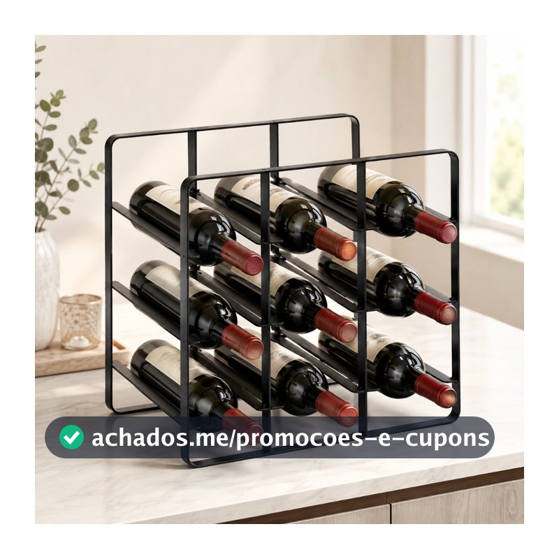 Adega Empilhável Organizador de Vinho Suporte Para 9 Garrafas De Vinho De Mesa Para Casa Decoração F