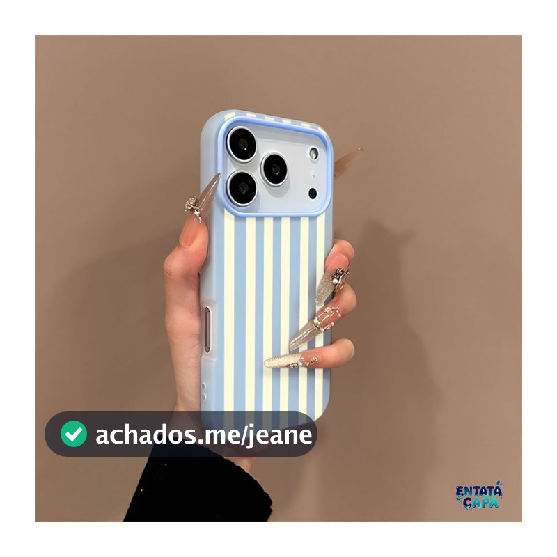 Capinha Listras Amarelo Claro Anti-Impacto Para iPhone 17 Pro Max 16 13 11 15 14 Plus 12 XS XR Plus Air SE Capas