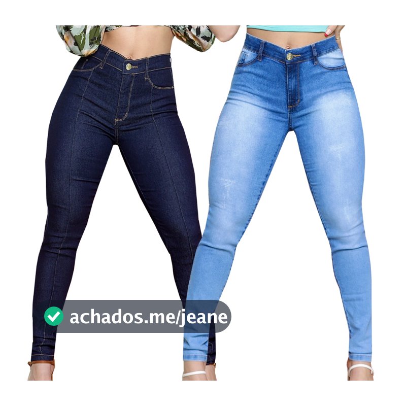 Kit 2 Calças Veste Bem Cós Alto Empina Bumbum Até o Umbigo Lycra