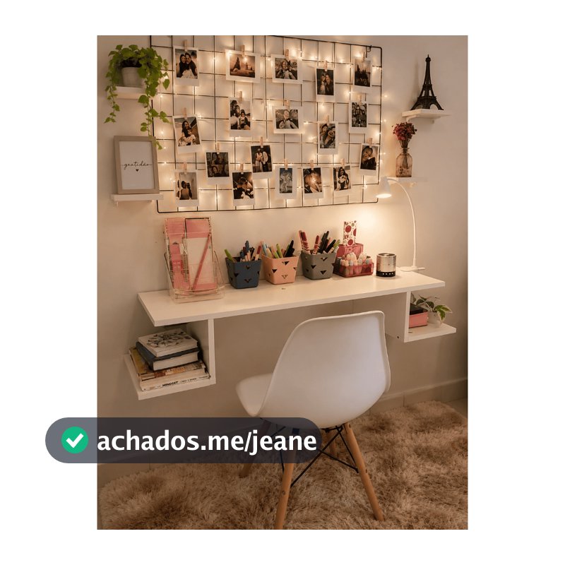 Mesa Escrivaninha Suspensa Branca Notebook Estudos Trabalho Quarto Home Office